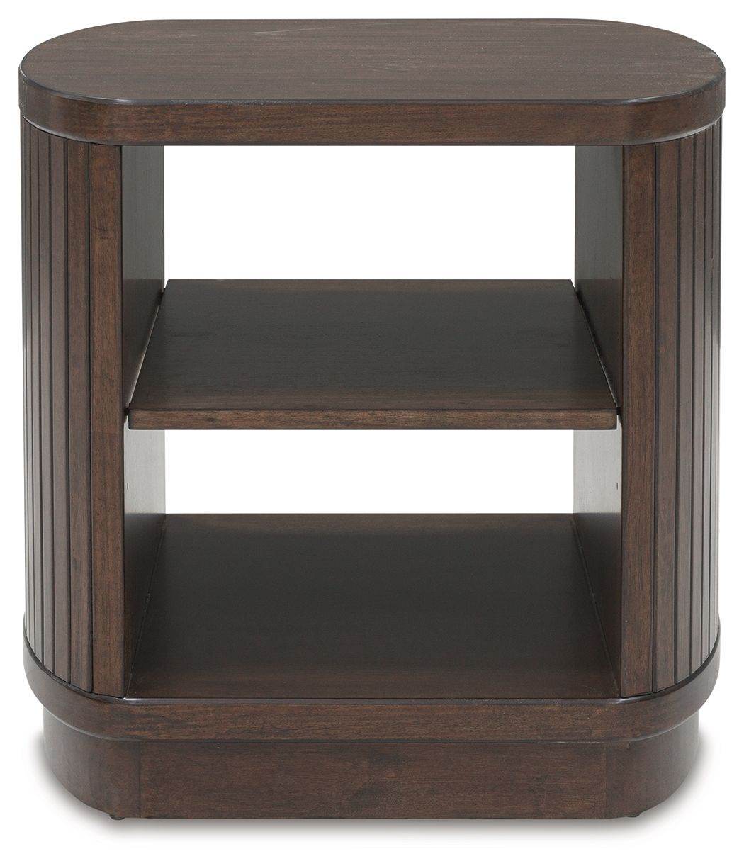 Korestone - Dark Brown - Square End Table - Forward Furniture