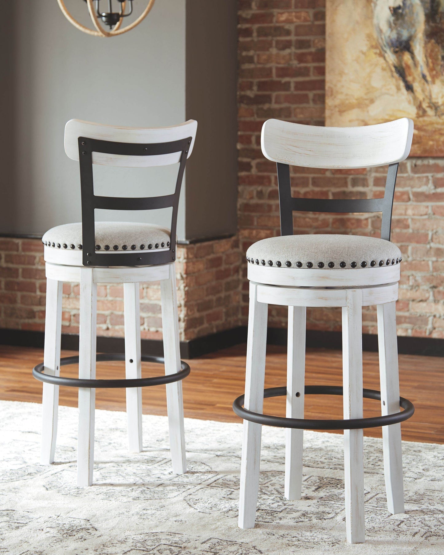 Valebeck - Tall Upholstered Swivel Barstool - Forward Furniture