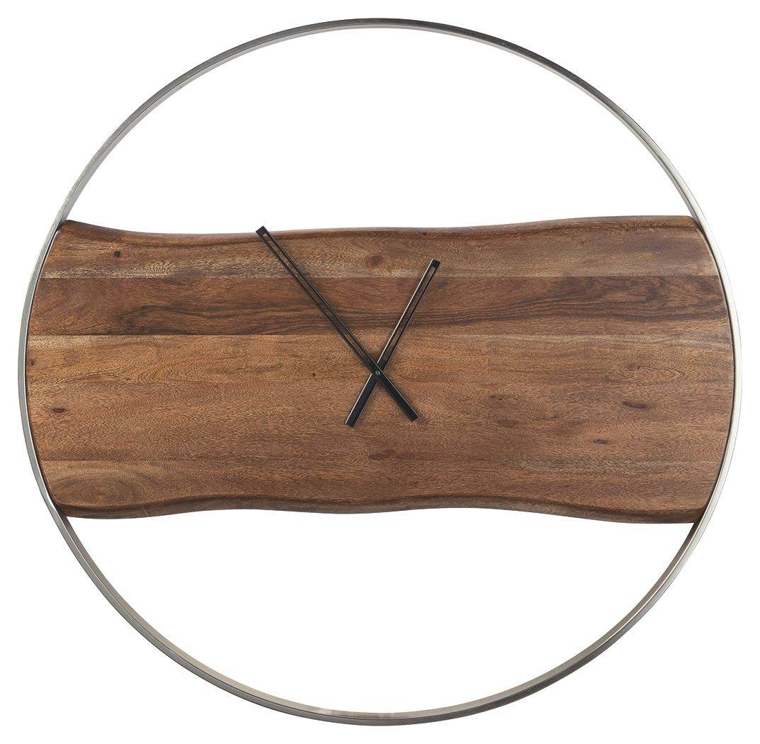 Panchali - Brown / Silver Finish - Wall Clock - Forward Furniture