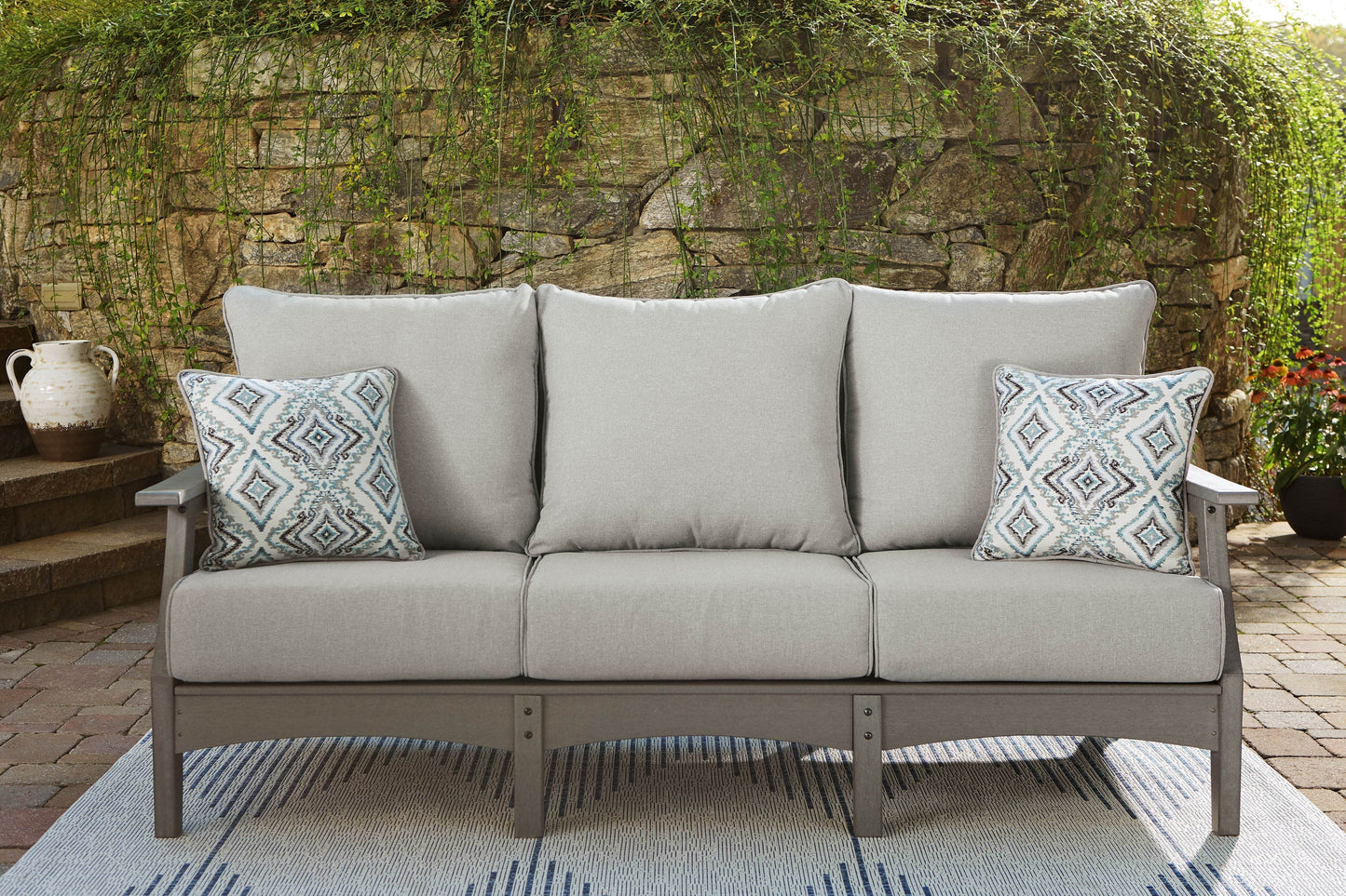 Visola - Gray - Sofa with Cushion - Forward Furniture