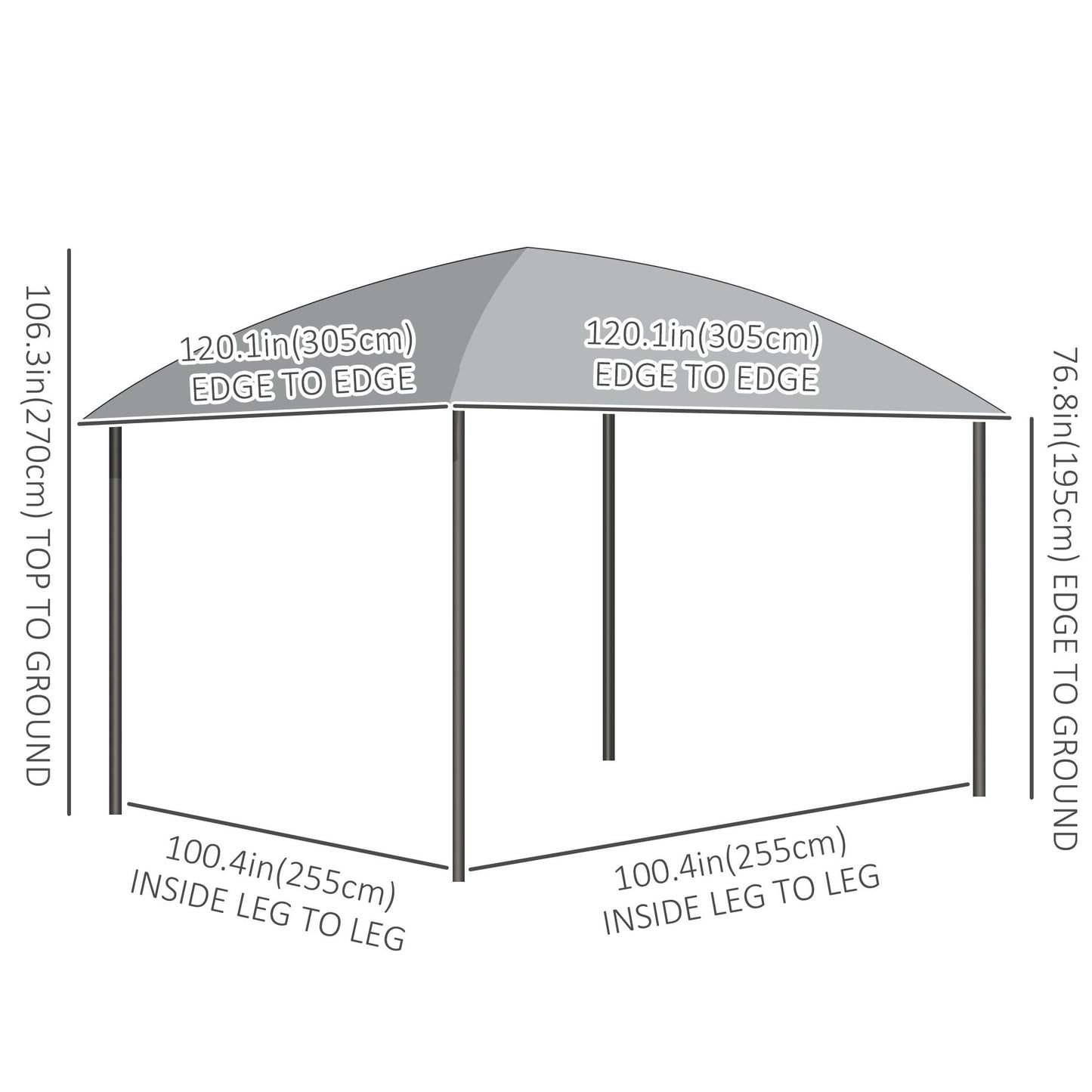 10' x 10' Hardtop Gazebo, Outdoor Gazebo Canopy with UV60+ Polycarbonate Roof, Curtains, Central Hook and Steel Frame for Garden, Lawn, Backyard, Deck, Dark Grey