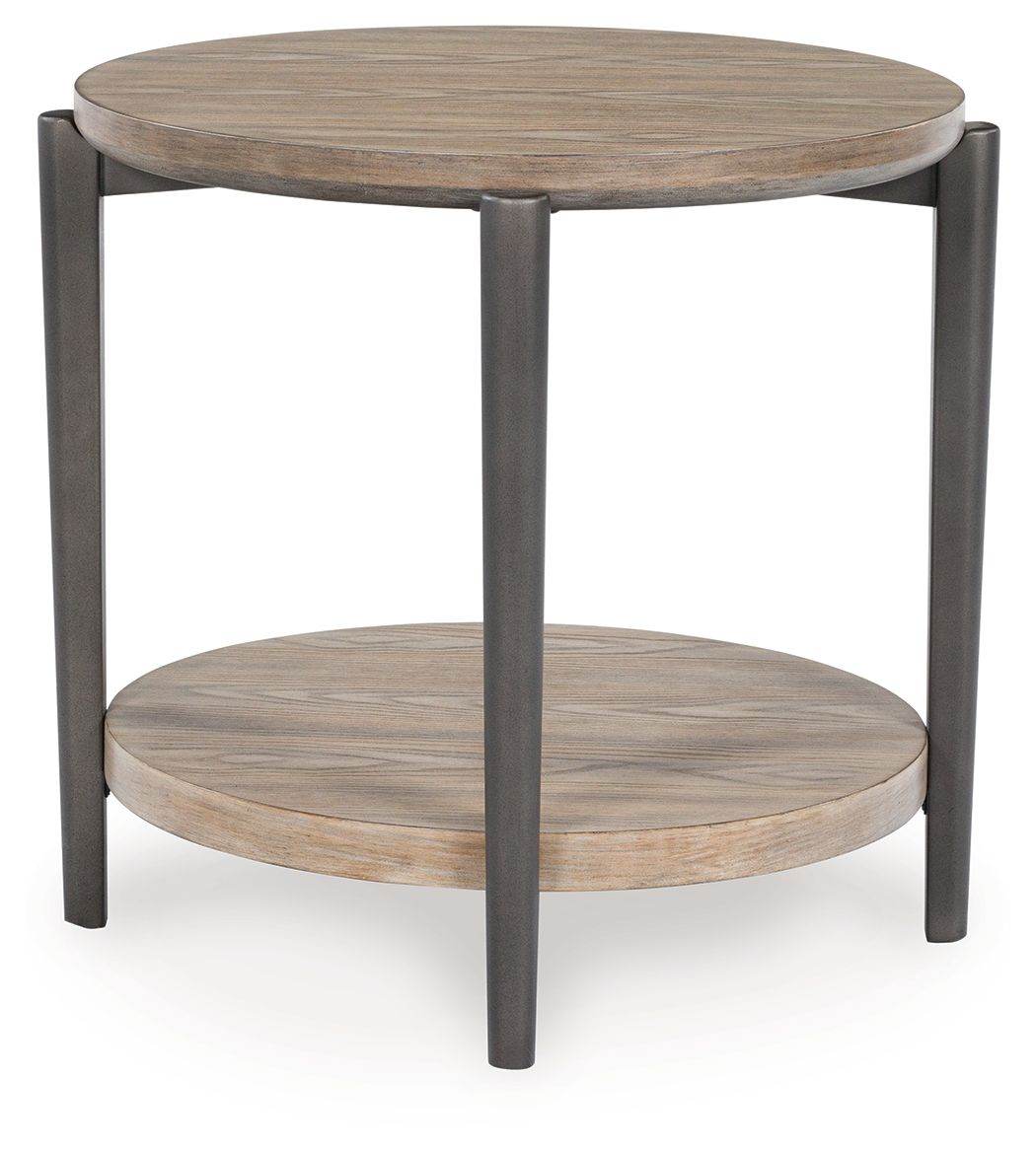 Dyonton - Light Grayish Brown - Round End Table - Forward Furniture