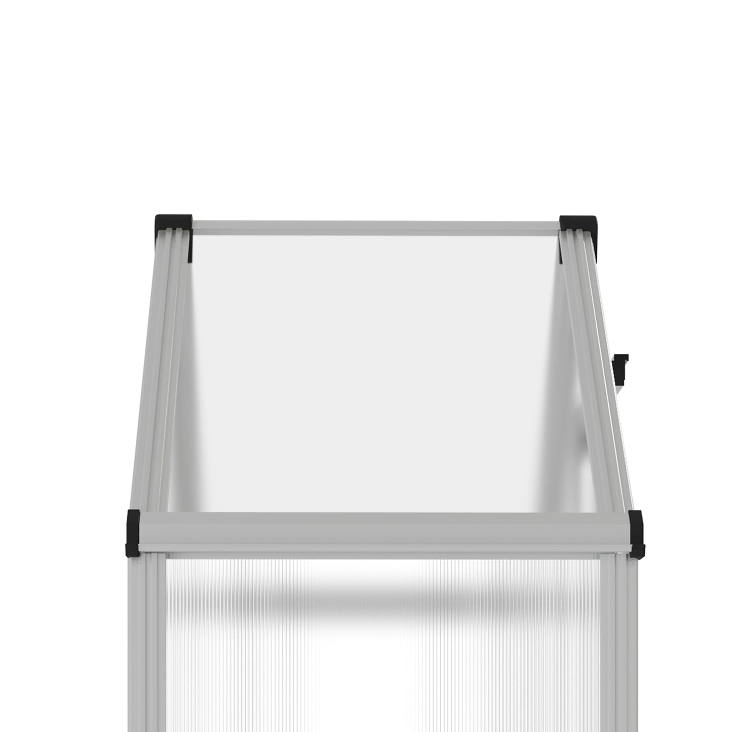 6.3' x 2.3' x 6.1' Outdoor Polycarbonate Greenhouse with 3-Tier Shelves, Cold Frame Greenhouse with Sliding Door and Aluminum Frame