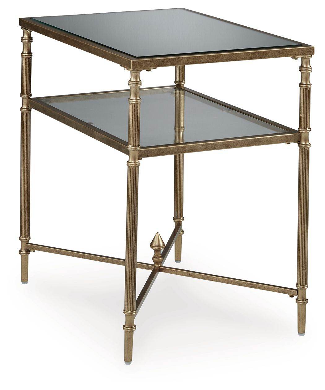 Cloverty - Aged Gold Finish - Rectangular End Table - Forward Furniture