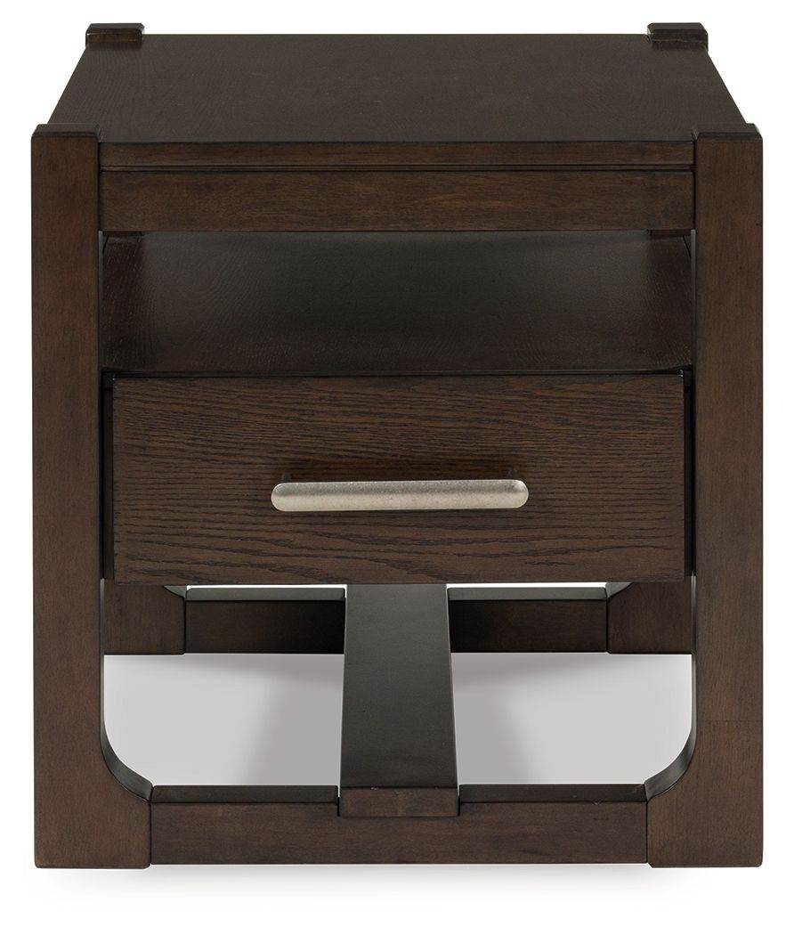 Breckington - Dark Brown - Square End Table - Forward Furniture