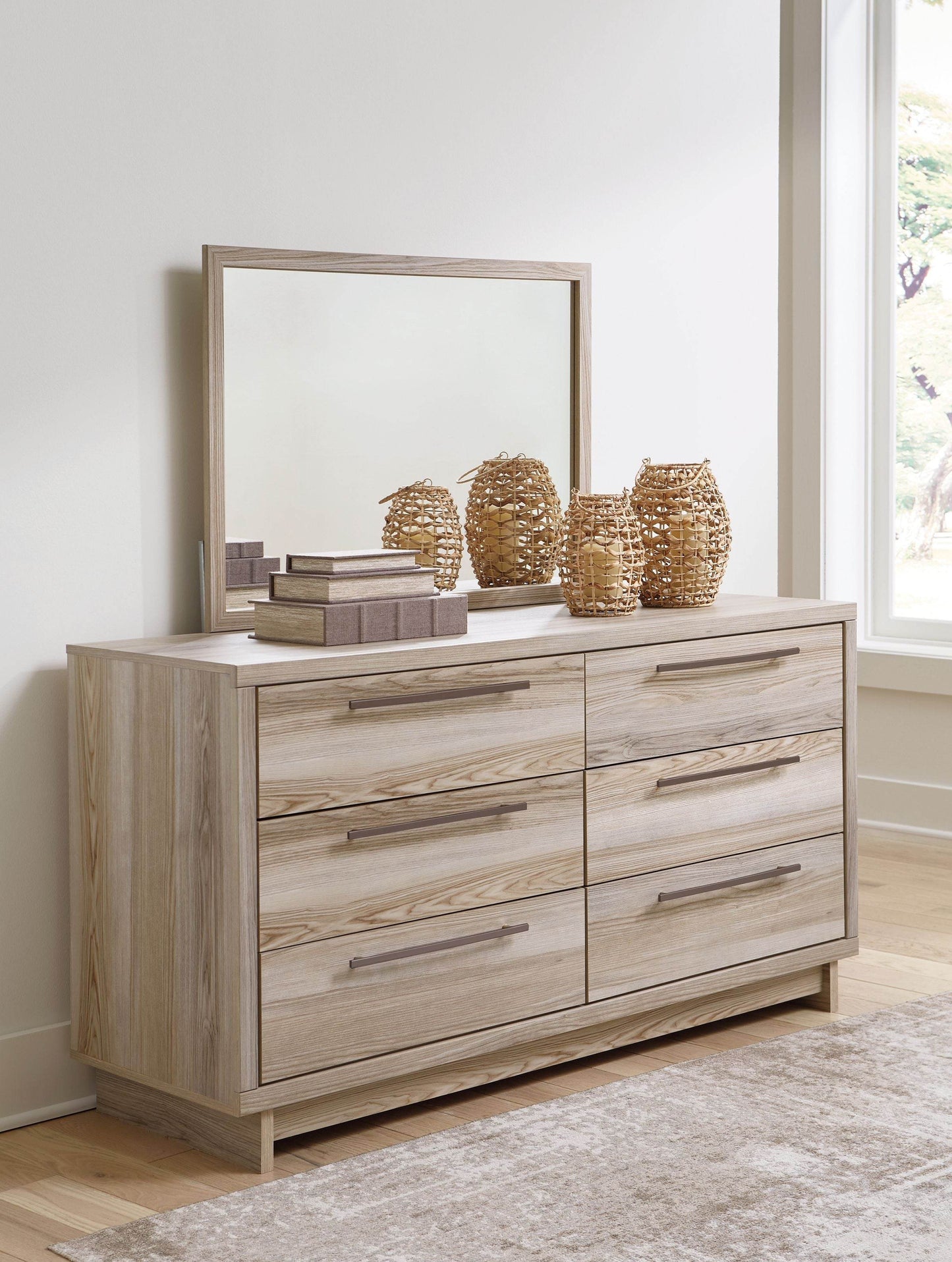 Hasbrick - Tan - Dresser And Mirror - Forward Furniture