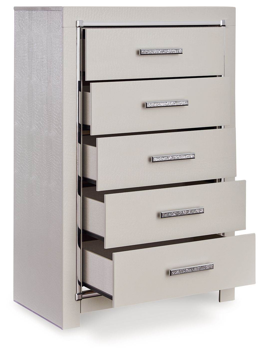 Zyniden - Silver - Five Drawer Chest - Forward Furniture