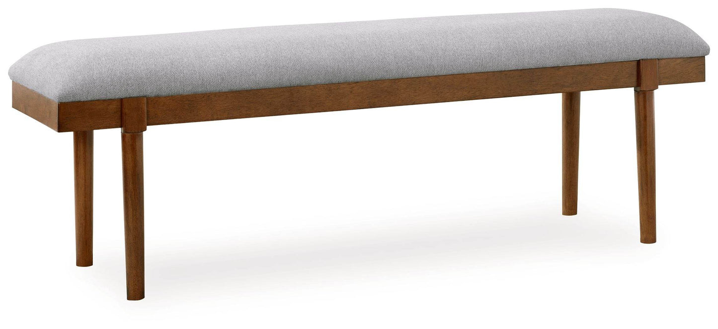 Lyncott - Gray / Brown - Large Upholstered Dining Room Bench - Forward Furniture