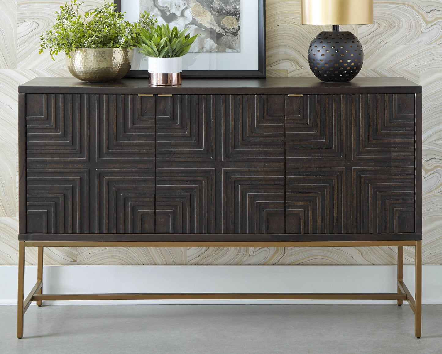 Elinmore - Brown / Gold Finish - Accent Cabinet - Forward Furniture