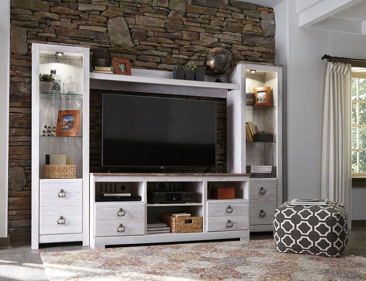 Willowton - Entertainment Center With Fireplace Option - Forward Furniture
