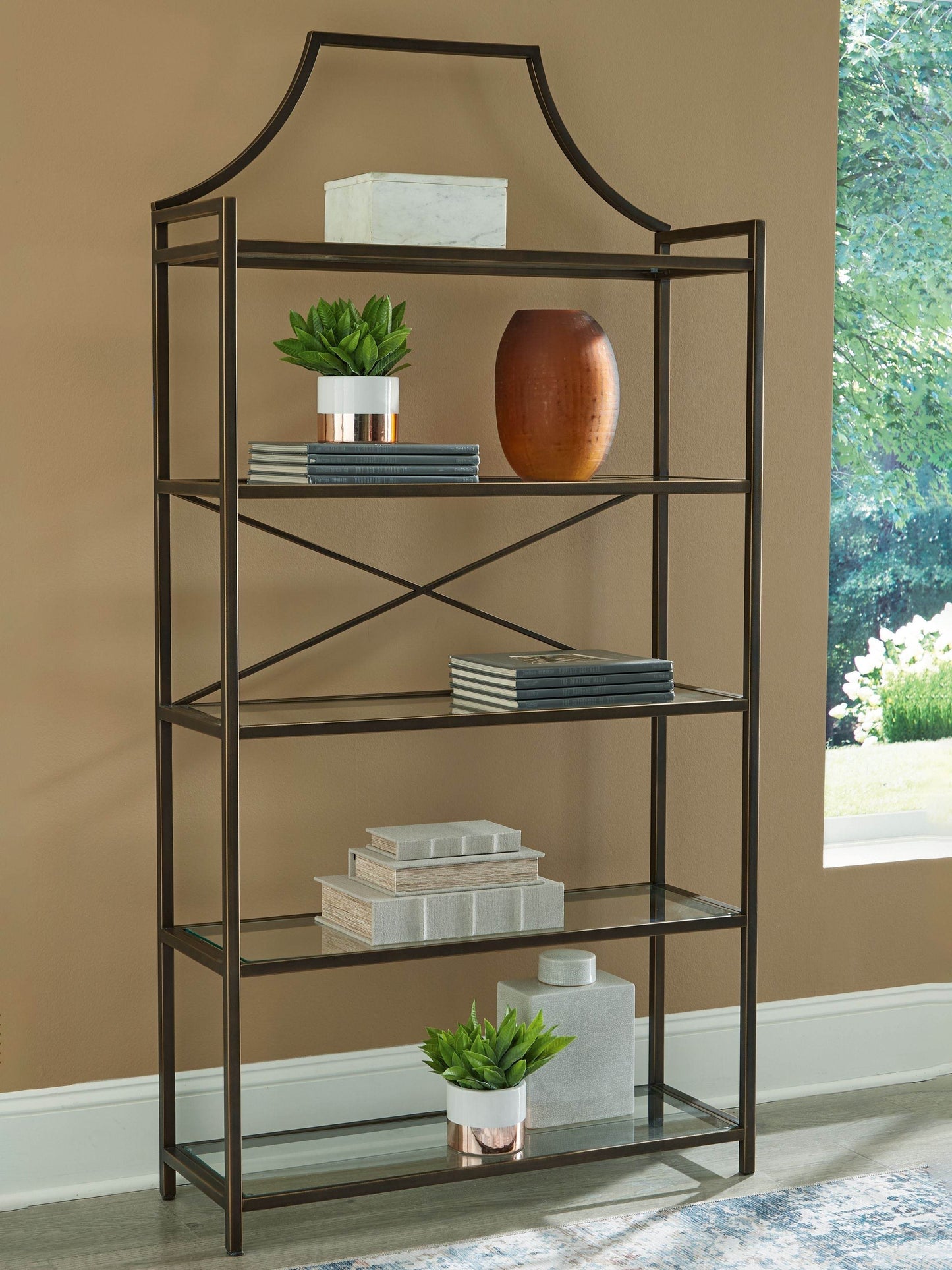 Bernonly - Antique Bronze Finish - Bookcase - Forward Furniture