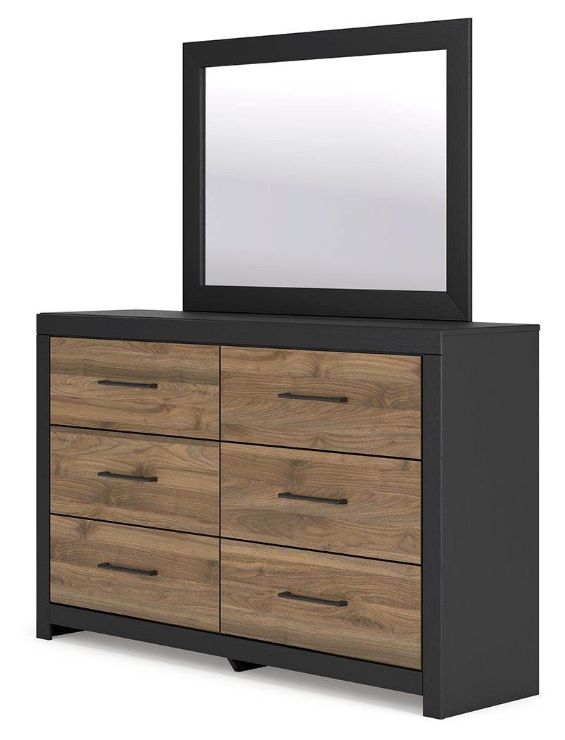 Vertani - Black - Dresser And Mirror - Forward Furniture