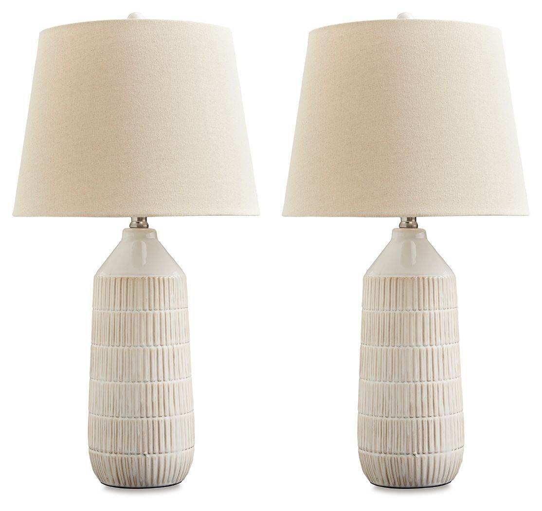 Willport - Off White - Ceramic Table Lamp (Set of 2) - Forward Furniture