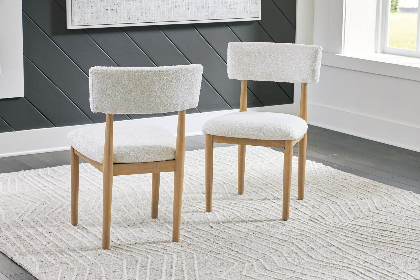 Sawdyn - White / Light Brown - Dining Upholstered Side Chair (Set of 2) - Forward Furniture