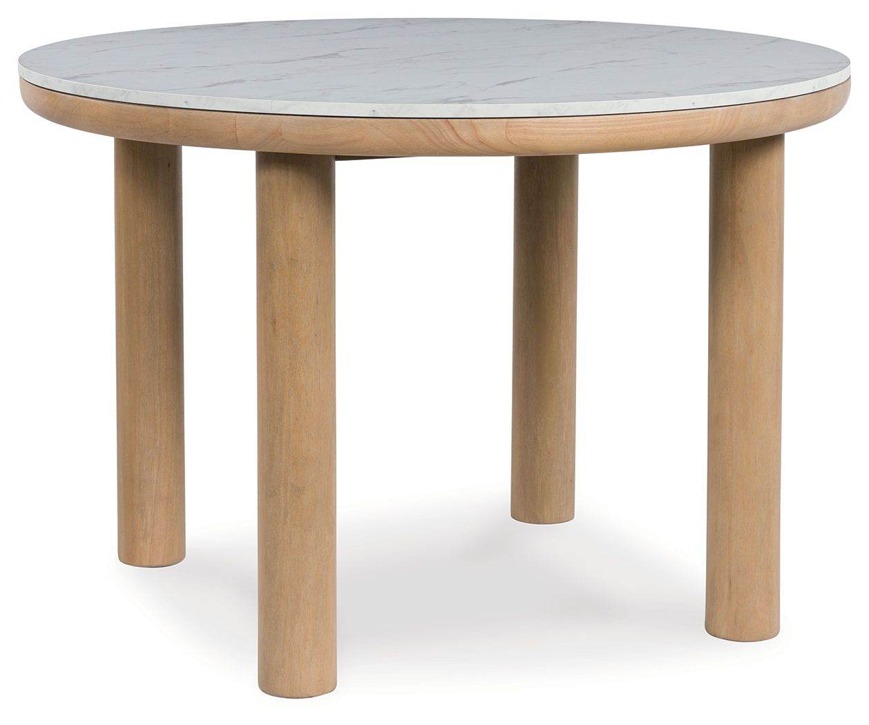 Sawdyn - White / Light Brown - 5 Pc. - Round Dining Room Table, 4 Side Chairs - Forward Furniture