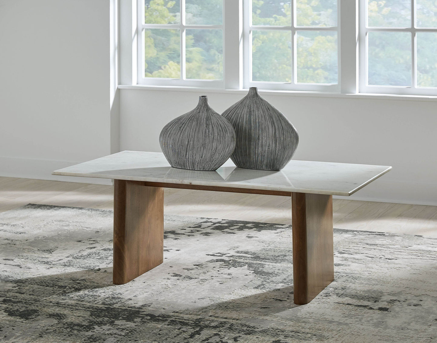 Isanti - Light Brown / White - Rectangular Cocktail Table - Forward Furniture