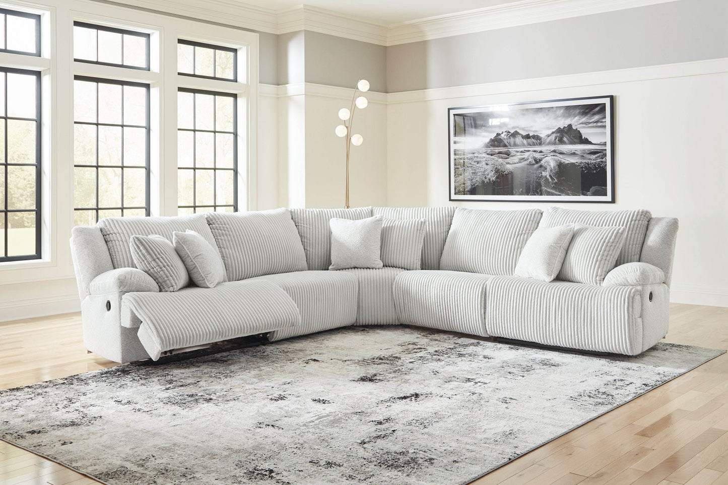 Top Tier - Alloy - 5-Piece Reclining Sectional - Fabric - Forward Furniture