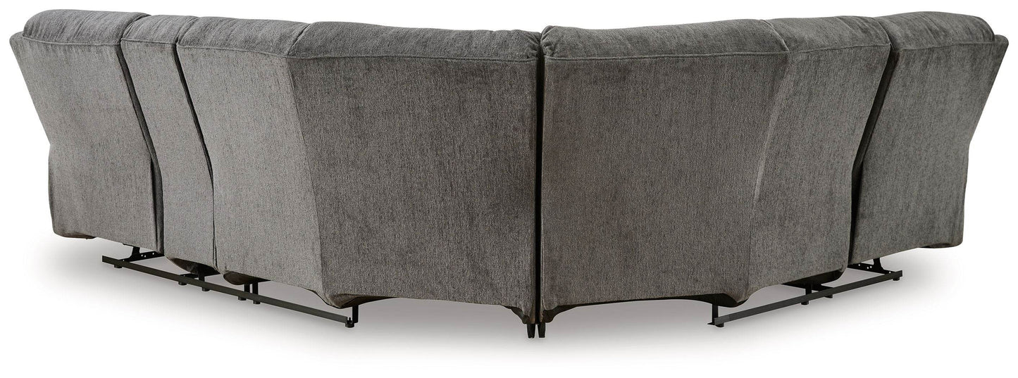 Museum - Pewter - 2-Piece Reclining Sectional With Raf Reclining Loveseat W/Console - Fabric - Forward Furniture
