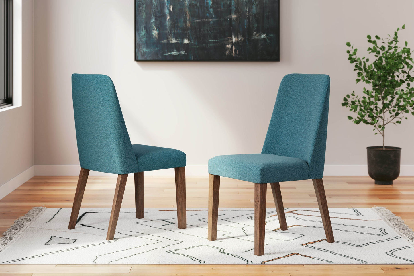 Lyncott - Blue / Brown - Dining Uph Side Chair (Set of 2) - Forward Furniture