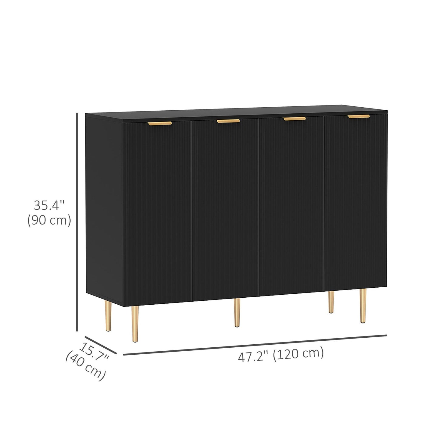Sideboard Buffet Cabinet with Adjustable Shelves - Black