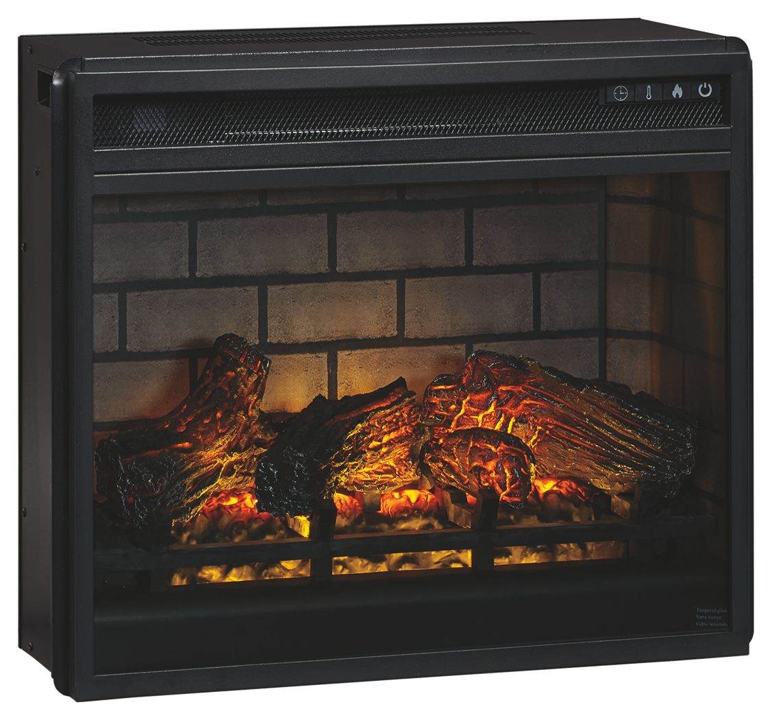 Willowton - Whitewash - 2 Pc. - TV Stand with Faux Firebrick Fireplace Insert - Forward Furniture