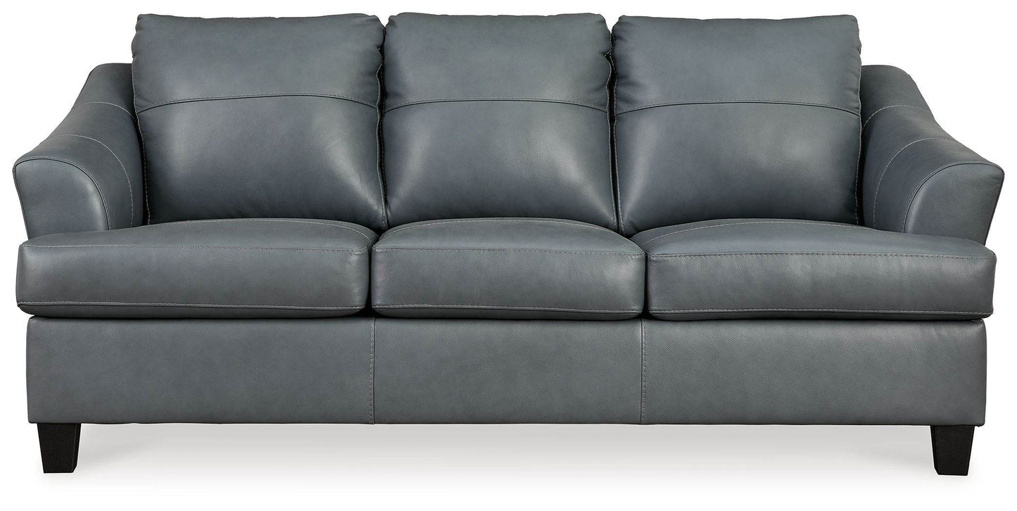 Genoa - Steel - Sofa - Leather Match - Forward Furniture