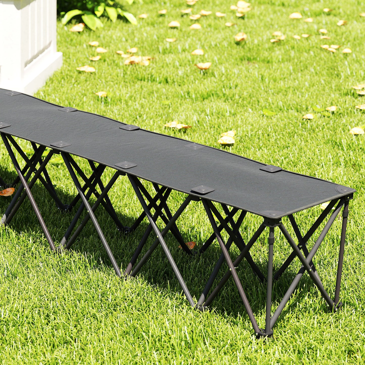 Portable 6-Seater Folding Camping Chair, Team Bench Chair with Carry Bag for Soccer Football Team, No Assembly