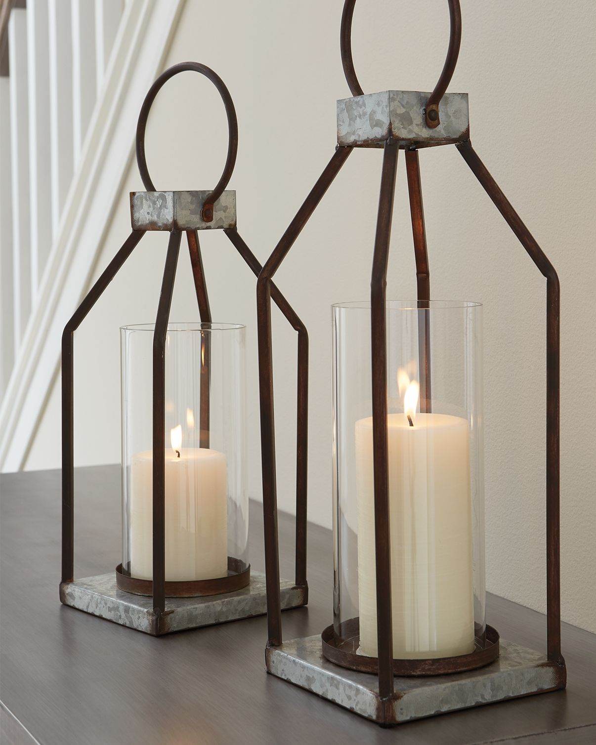 Diedrick - Gray / Black - Lantern Set (Set of 2) - Forward Furniture