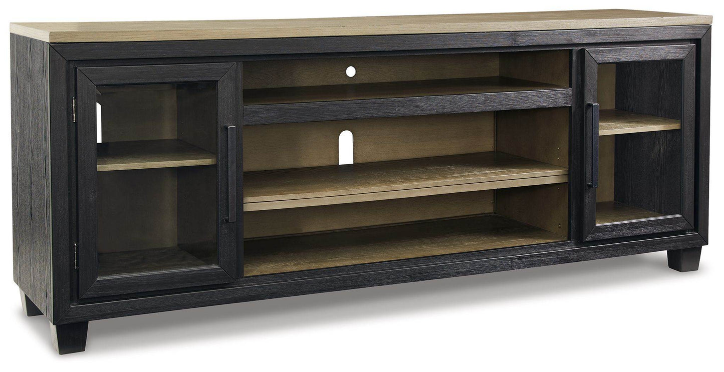 Foyland - Black / Brown - XL TV Stand w/Fireplace Option - Forward Furniture