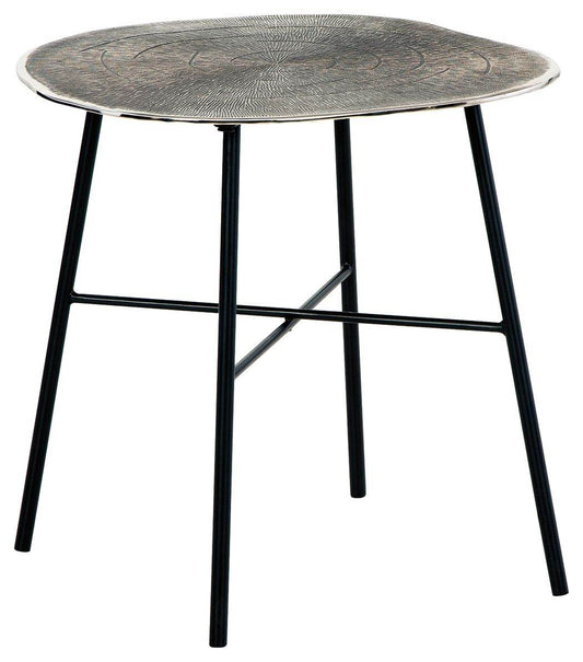 Laverford - Chrome / Black - Round End Table - Forward Furniture