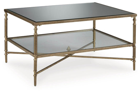 Cloverty - Aged Gold Finish - Rectangular Cocktail Table - Forward Furniture