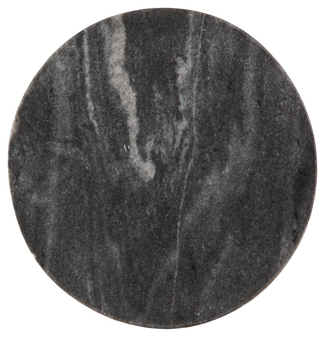 Caramont - Black / White / Gold Finish - Accent Table with White Base - Forward Furniture