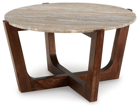 Tanidore - Warm Brown - Round Cocktail Table - Forward Furniture