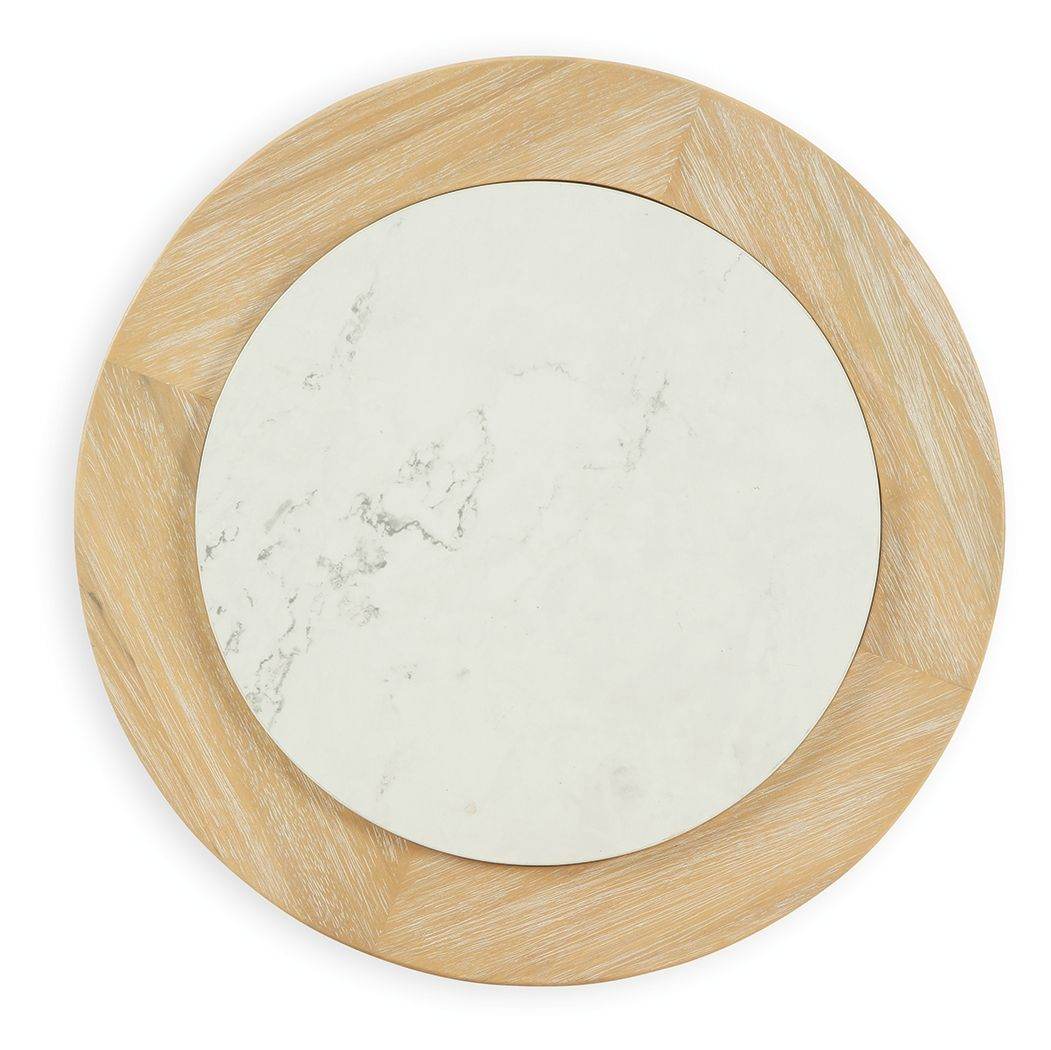 Camdill - Light Brown / White - Round End Table - Forward Furniture