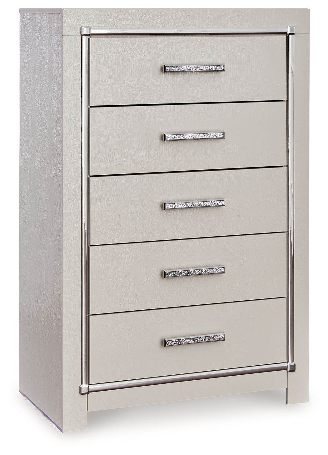 Zyniden - Silver - Five Drawer Chest - Forward Furniture