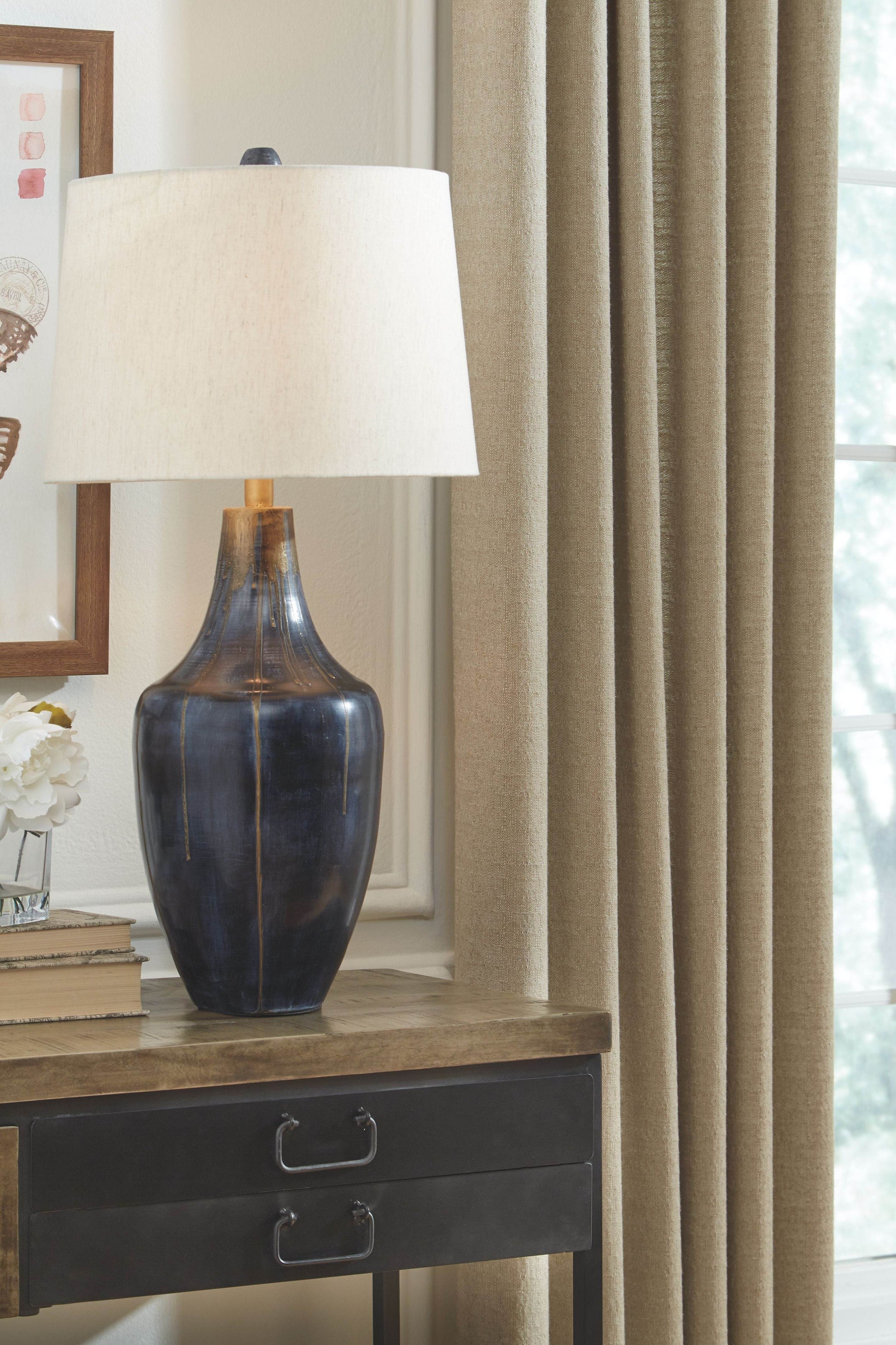 Evania - Indigo - Metal Table Lamp - Forward Furniture