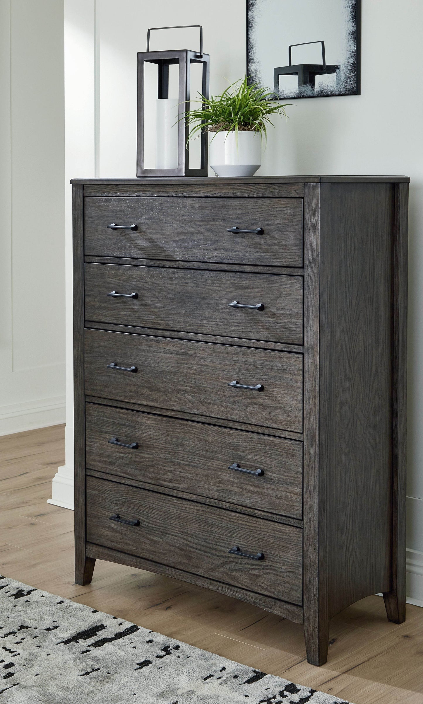 Montillan - Grayish Brown - Five Drawer Chest - Forward Furniture