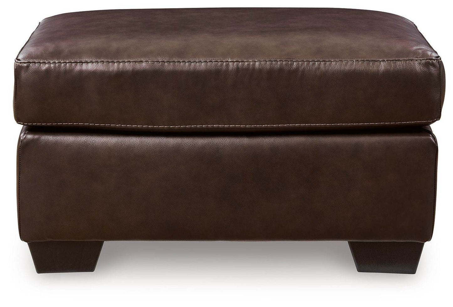 Santorine - Dark Brown - Ottoman - Leather Match - Forward Furniture
