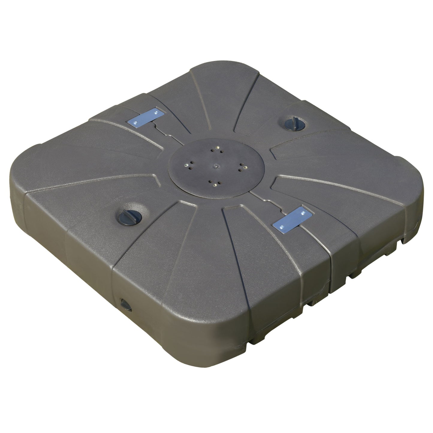 HDPE Square Cantilever Patio Umbrella Base with Wheels Crossbar Heavy-Duty Umbrella Stand, Filled Up to 330lbs with Stand or 248lbs with Water for Deck Poolside, Coffee