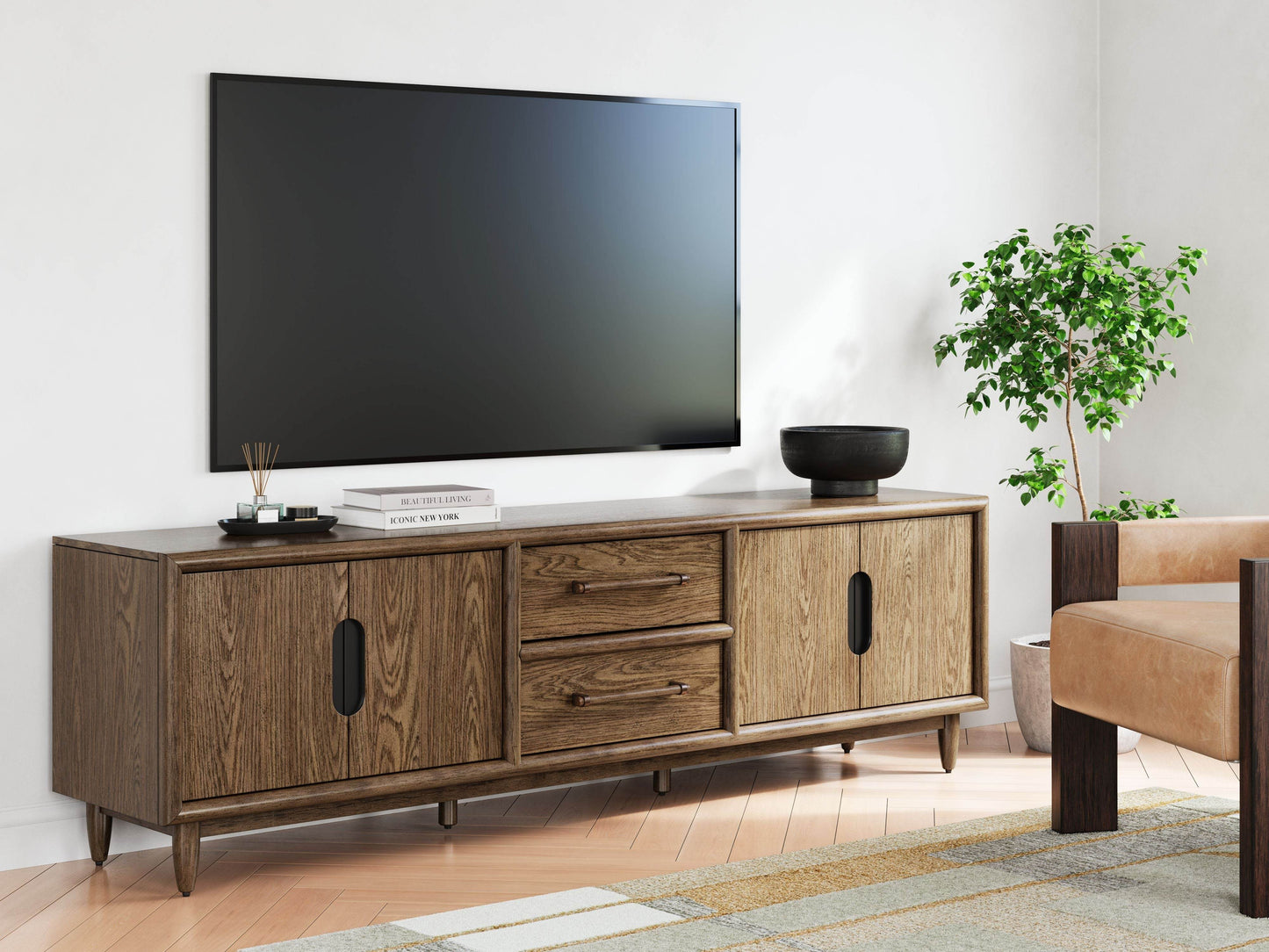 Roanhowe - Brown - Extra Large TV Stand - Forward Furniture