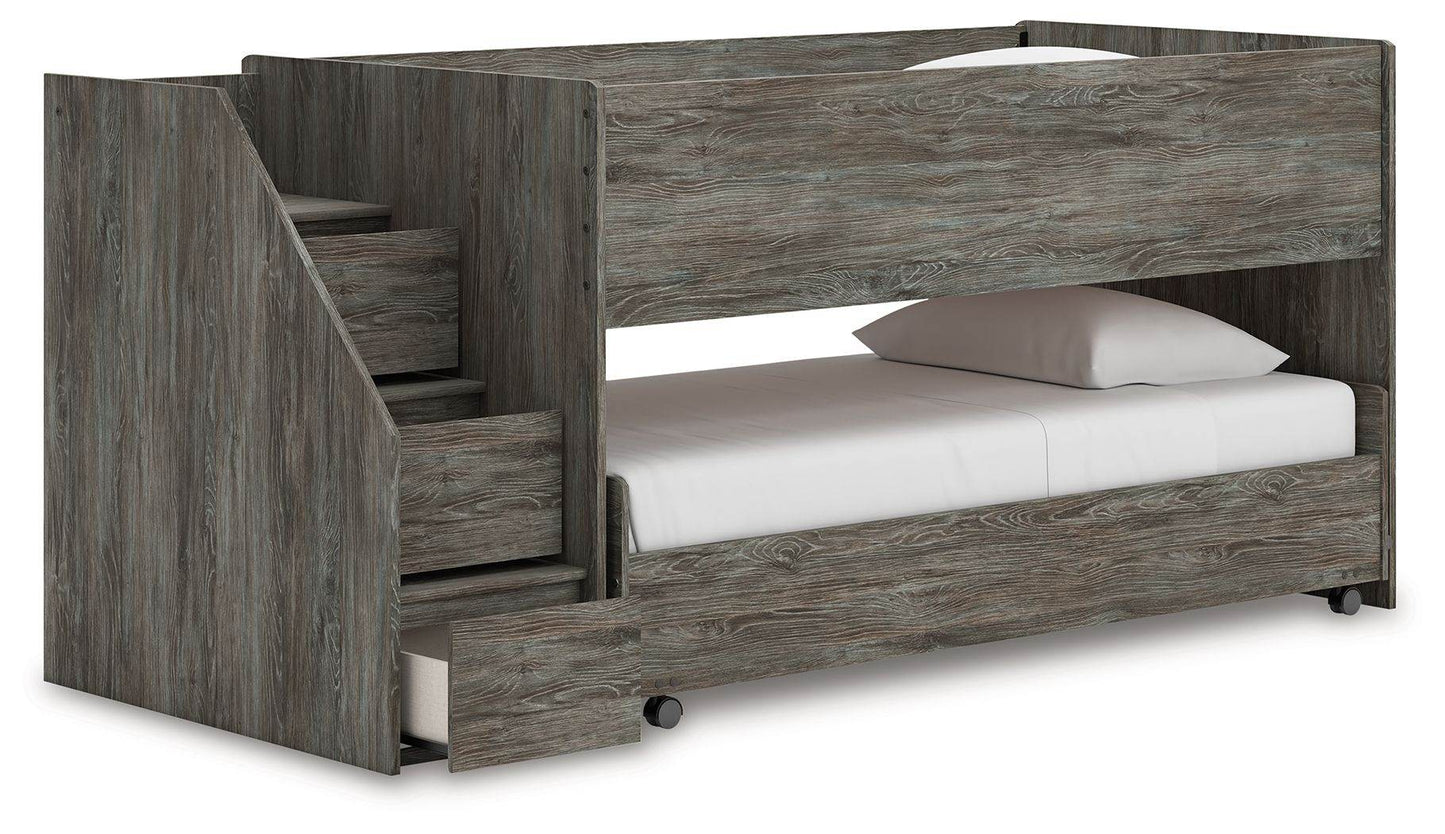 Frandern - Gray - Twin Over Twin Loft Bed