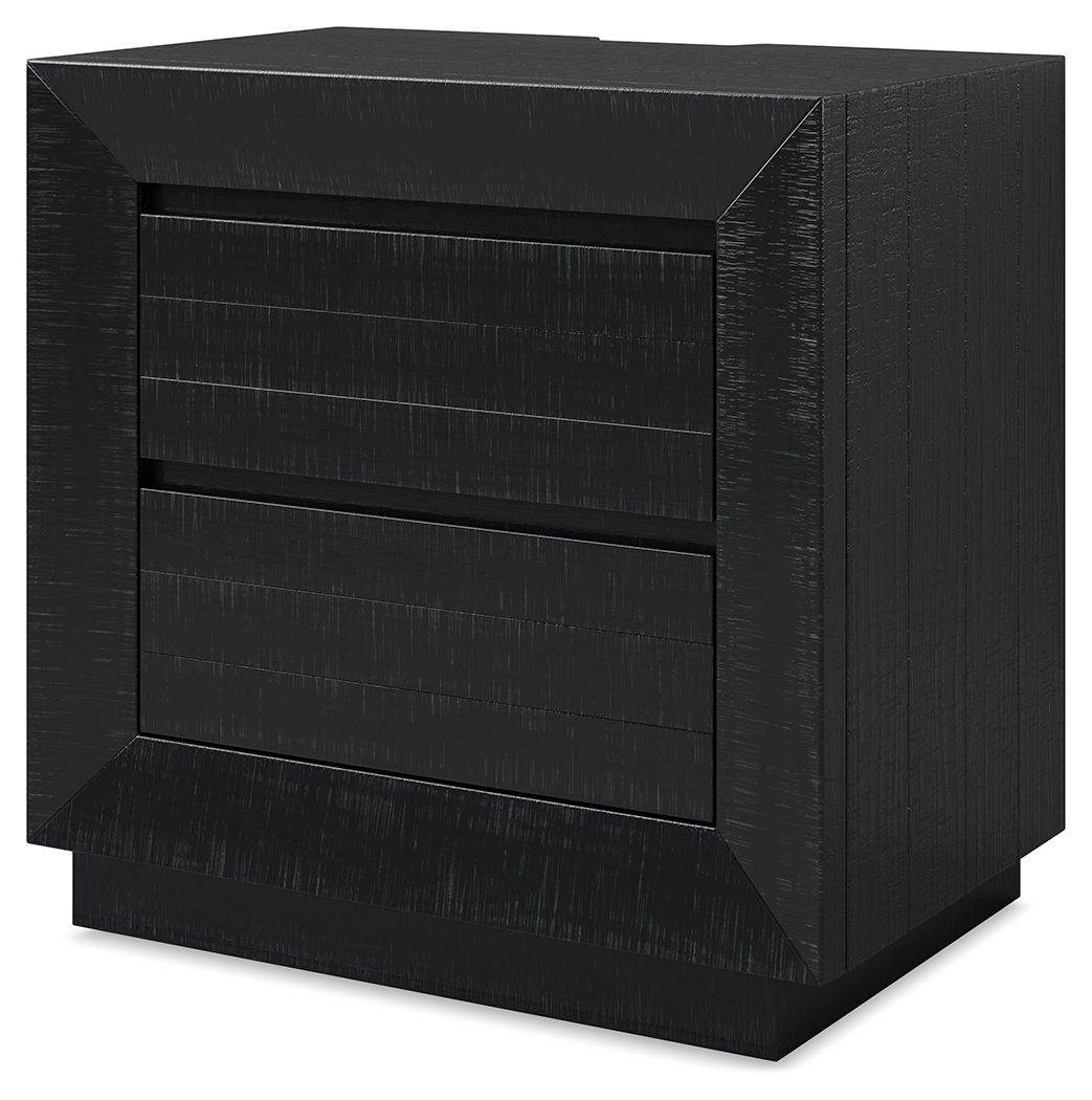 Londer - Black - Two Drawer Night Stand - Forward Furniture