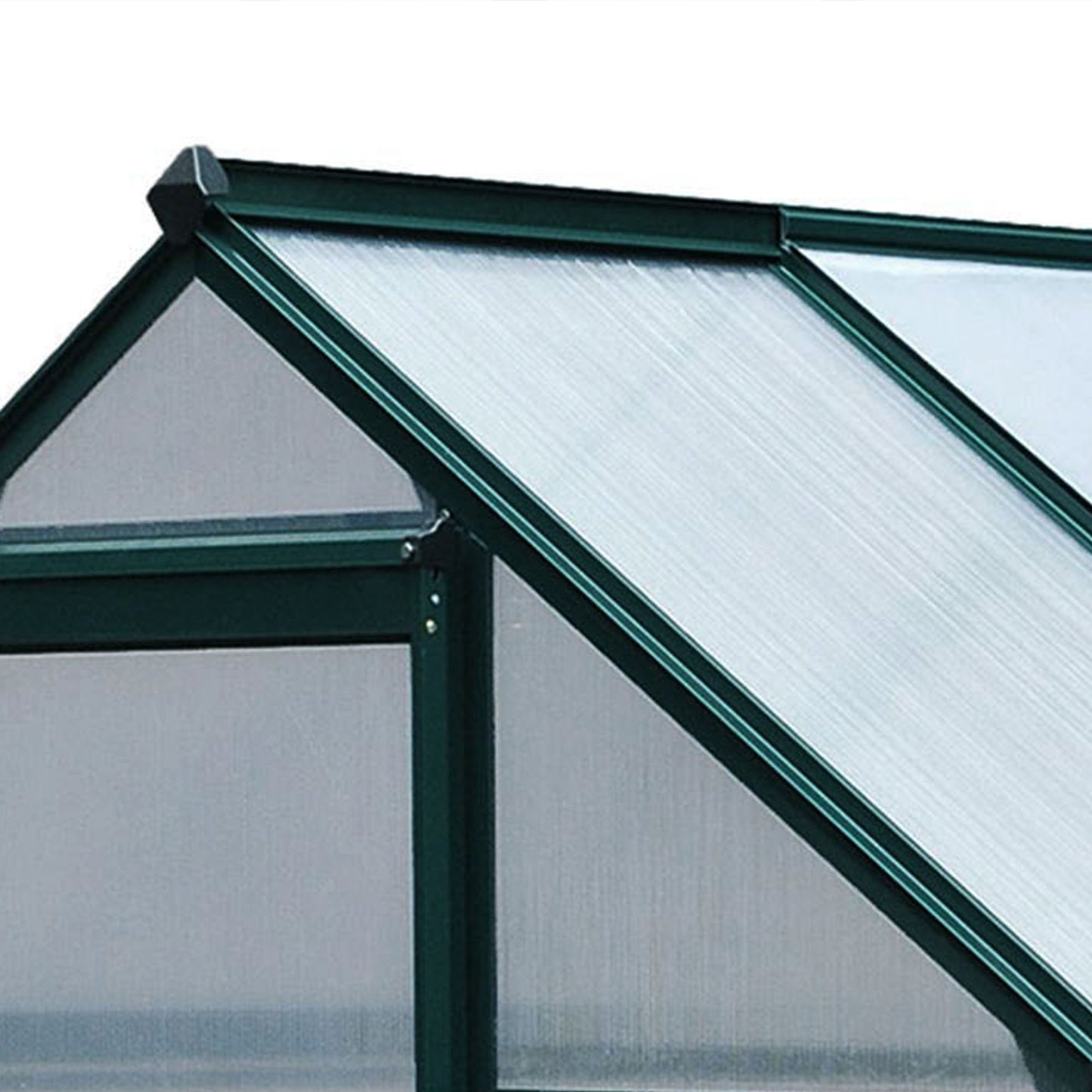 6.2' x 4.3' x 6.6' Clear Polycarbonate Greenhouse Large Walk-In Green House Garden Plants Grow Galvanized Base Aluminium Frame w/ Slide Door