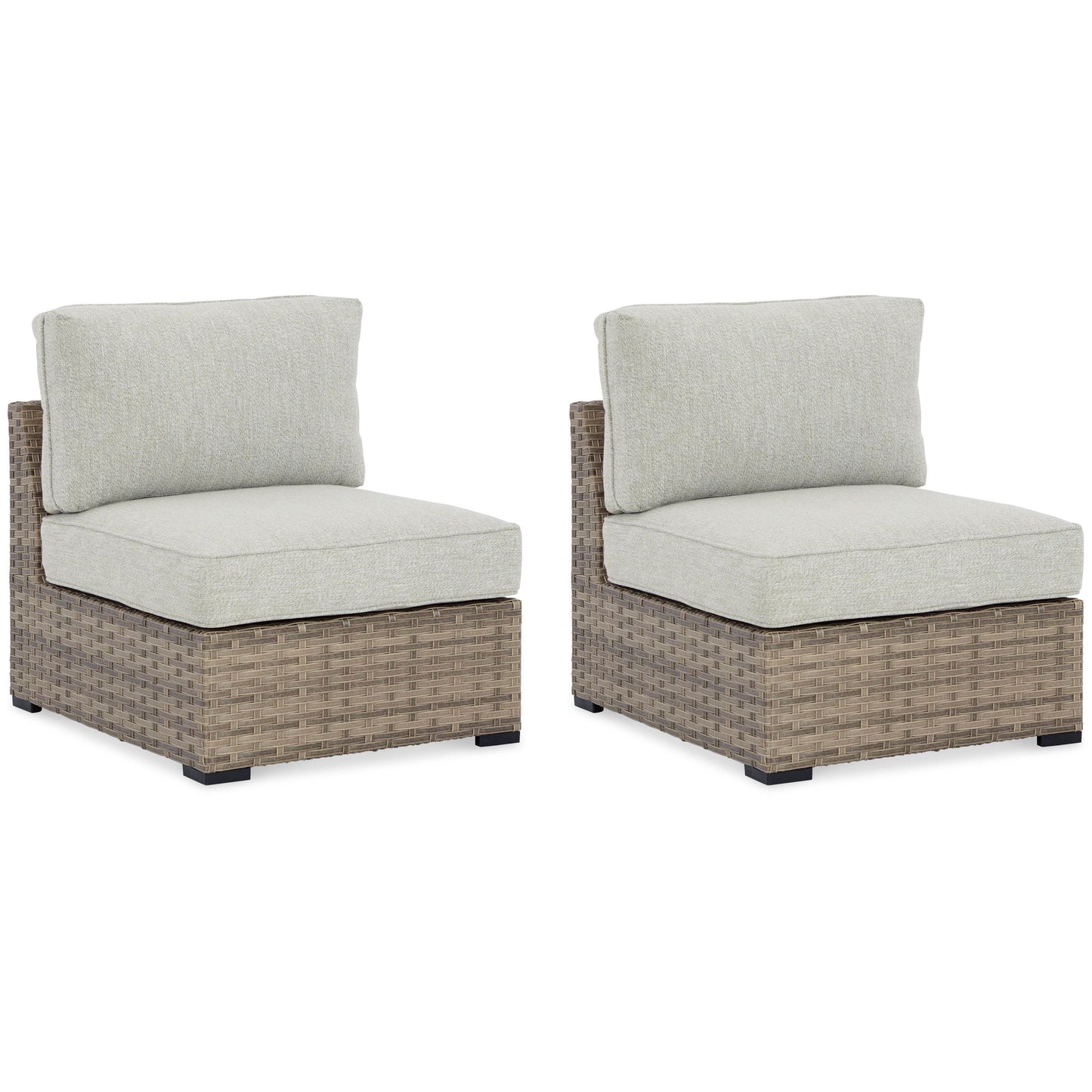 Calworth - Beige - Armless Chair w/Cushion (Set of 2) - Forward Furniture
