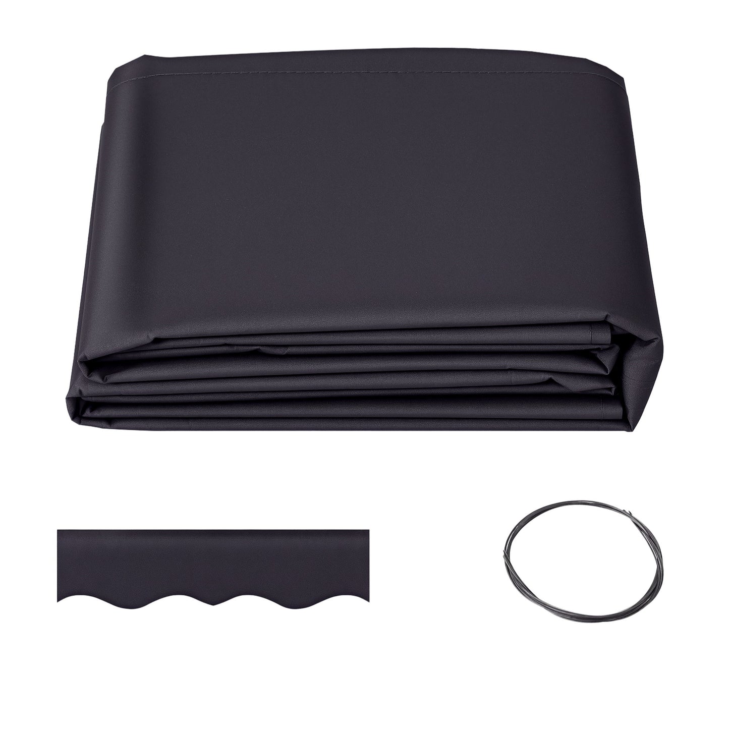 11' x 10' Retractable Awning Fabric Replacement Outdoor Sunshade Canopy Awning Cover, UV Protection, Grey