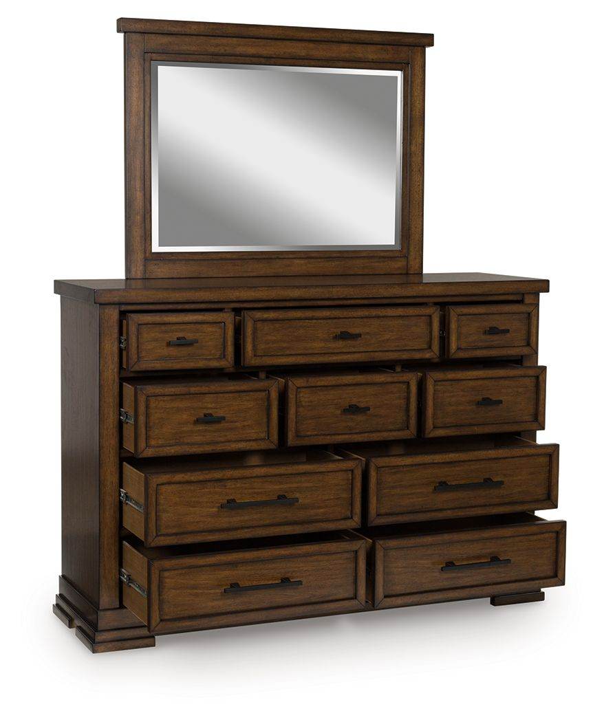 Taffenbrook - Medium Brown - Dresser And Mirror - Forward Furniture
