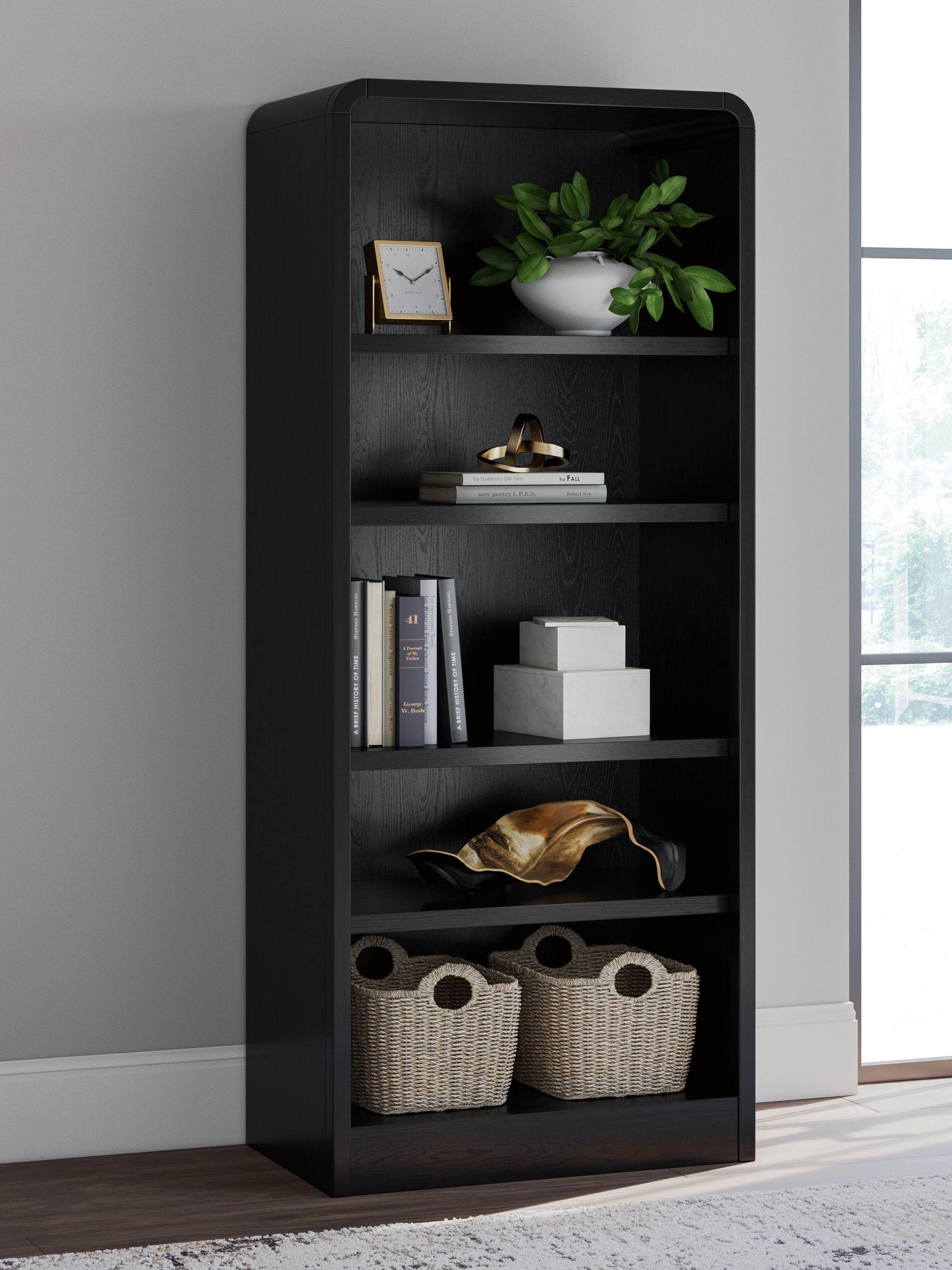 Rowanbeck - Black - Large Bookcase - Forward Furniture