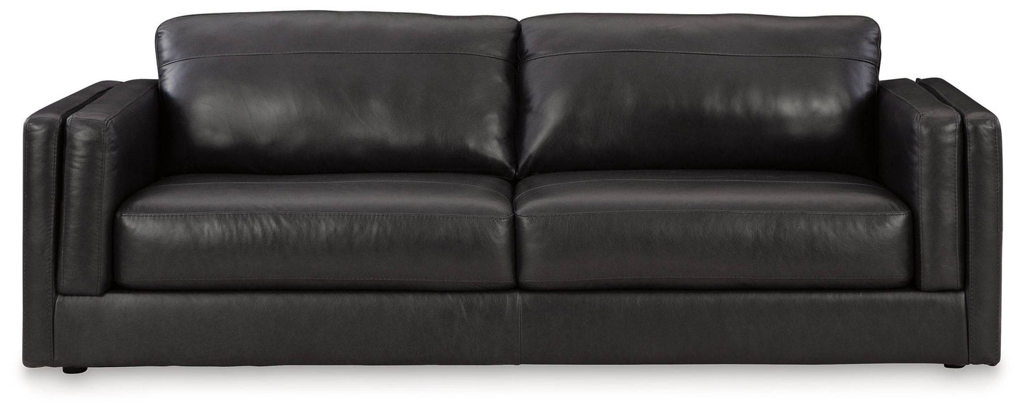 Amiata - Onyx - Sofa - Leather Match - Forward Furniture