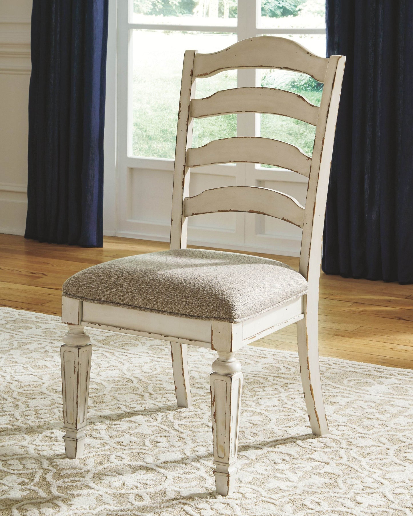 Realyn - Chipped White - Dining UPH Side Chair (Set of 2) - Ladderback - Forward Furniture