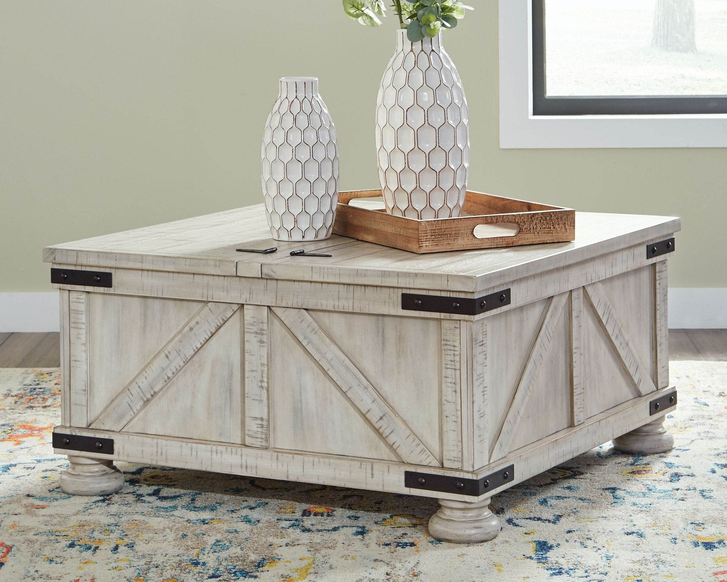 Carynhurst - Whitewash - Cocktail Table with Storage - Forward Furniture